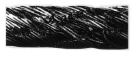 Worn oilfield wire rope surface with broken wires at inspection