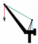 Truck crane main hoist wire rope circuit from drum over boom sheaves to hook block