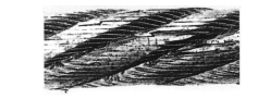Wire rope sling external abrasion and wear: flattened crown wires and metal loss on a used lifting sling body