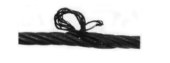Birdcaging and strand distortion in wire rope caused by improper handling, permanent deformation damage