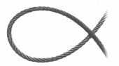 A loop forming in slack steel wire rope, the first stage of a kink that must be corrected during wire rope handling and unreeling